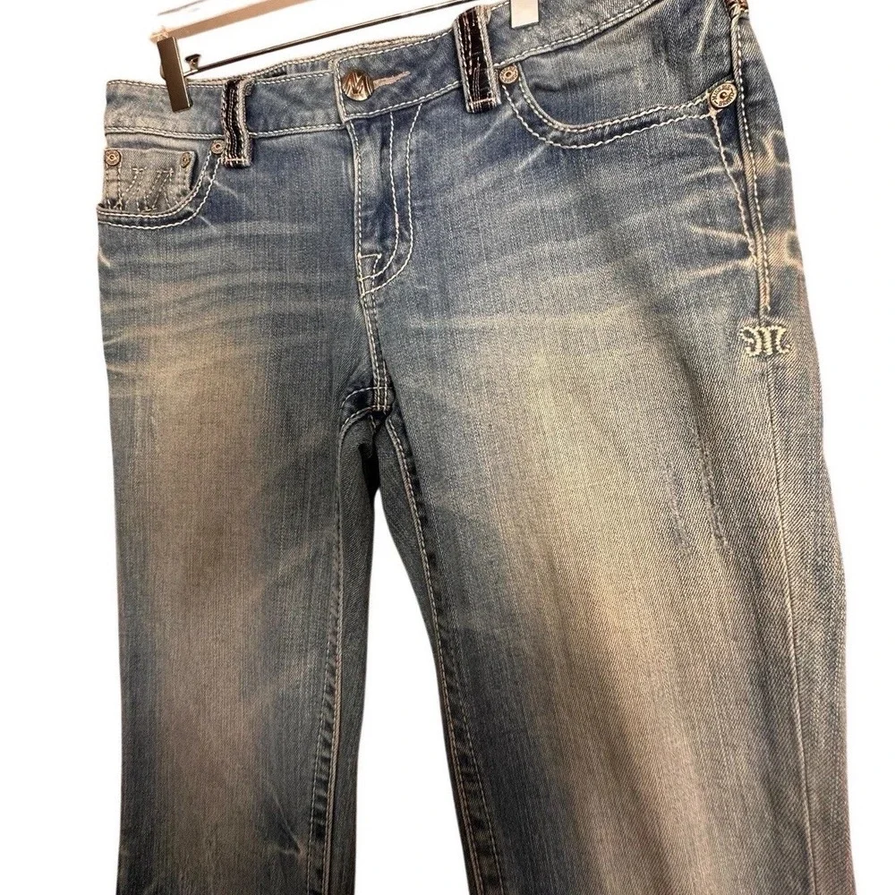 Miss Me Bootcut Jeans Size 30 Low Rise Embroidered Flap Pocket Y2K Western
